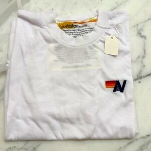 Aviator Nation NWT Size S White Boyfriend Tee